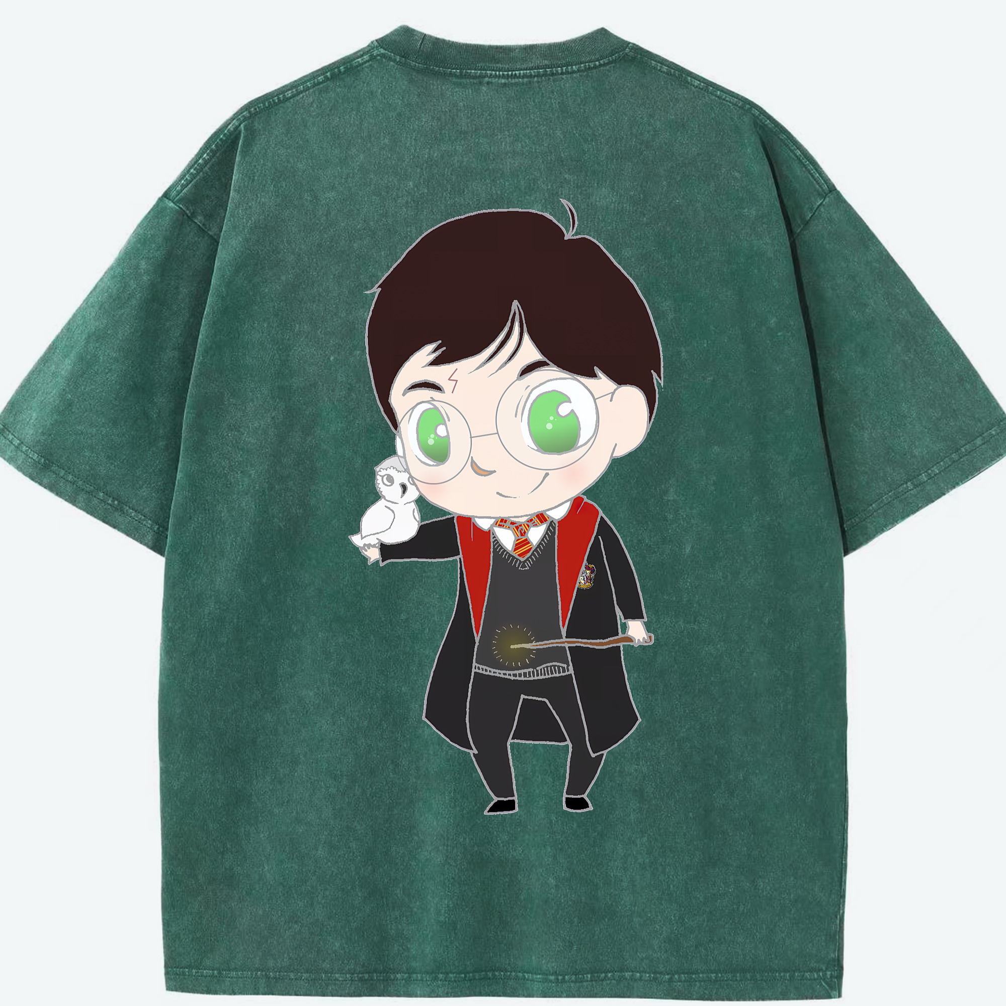 （画像用） Harry Potter ハリー・ポッターシリーズ 綿100% ヴィンテージ風 半袖Tシャツ（背面プリント）